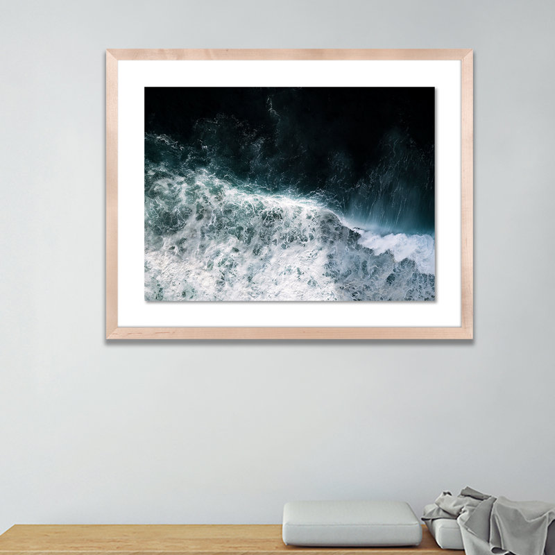 Wave Break 3 Print by Michael Schauer, Natural, 32" H x 40" W x 2.5" D