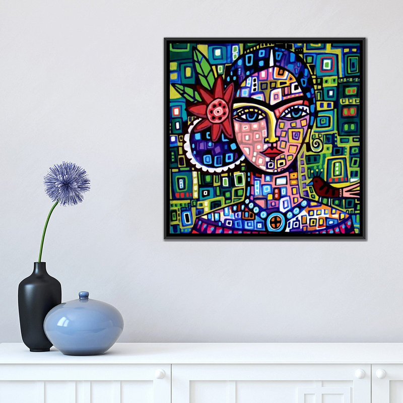 « frida », reproduction d’art sur toile tendue, H 37 po x l 37 po x P 0,75 po, Toile tendue, Pas de tapis