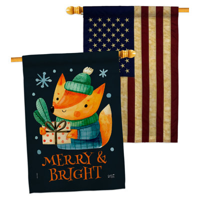 Double Sided 40'' H x 28'' W Polyester Christmas House Flag