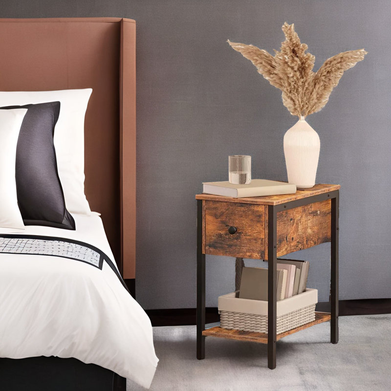 Balanger Side Table With Storage, Side Table Living Room, Small Table, Small Side Table, Narrow Bedside Table