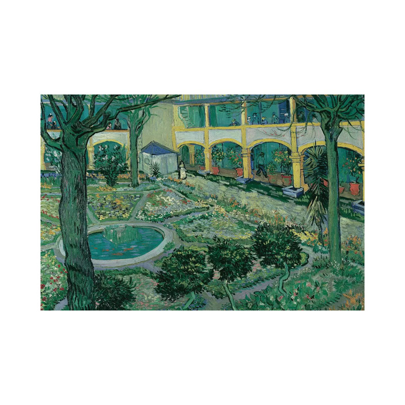 The Courtyard Of The Hospital At Arles, 1889 by Vincent Van Gogh - Wrapped Canvas Gallery-Wrapped Canvas Giclée
