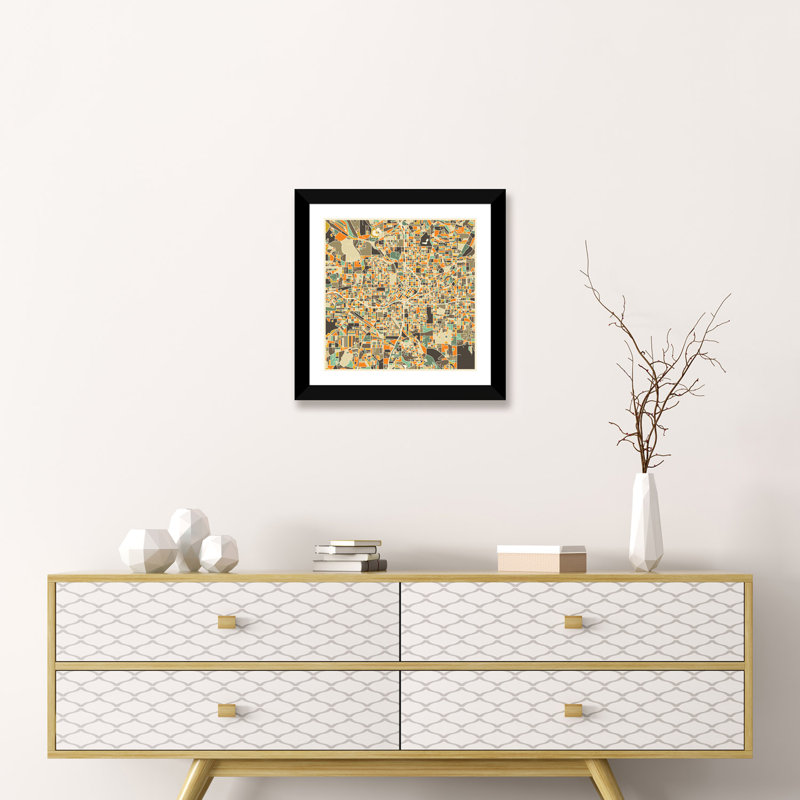 «Abstract City Map of Atlanta» par Jazzberry Blue - impression sur toile tendue, H 16 po x l 16 po x p 1 po