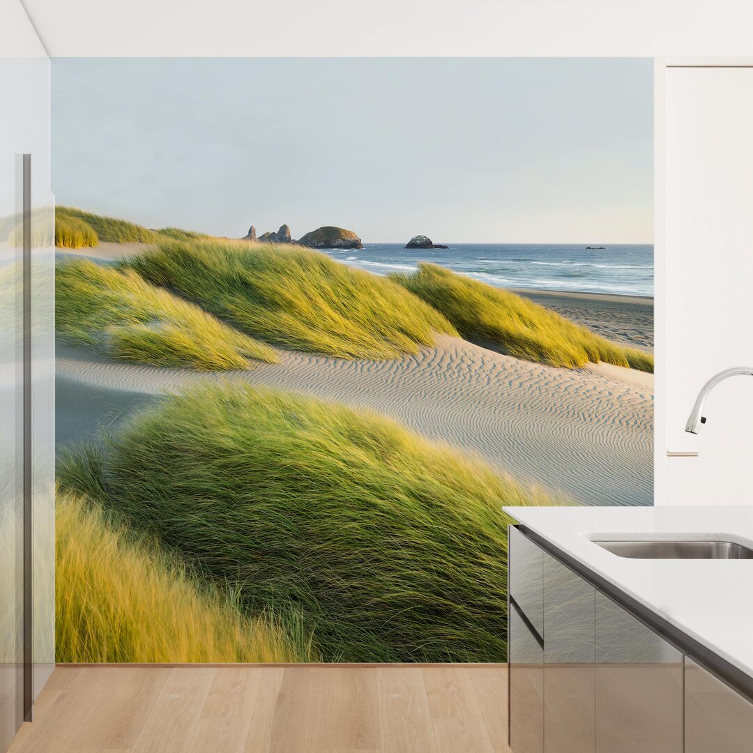 Strukturierte Fototapete Dunes and Grass by the Sea 1,92 m x 192 cm