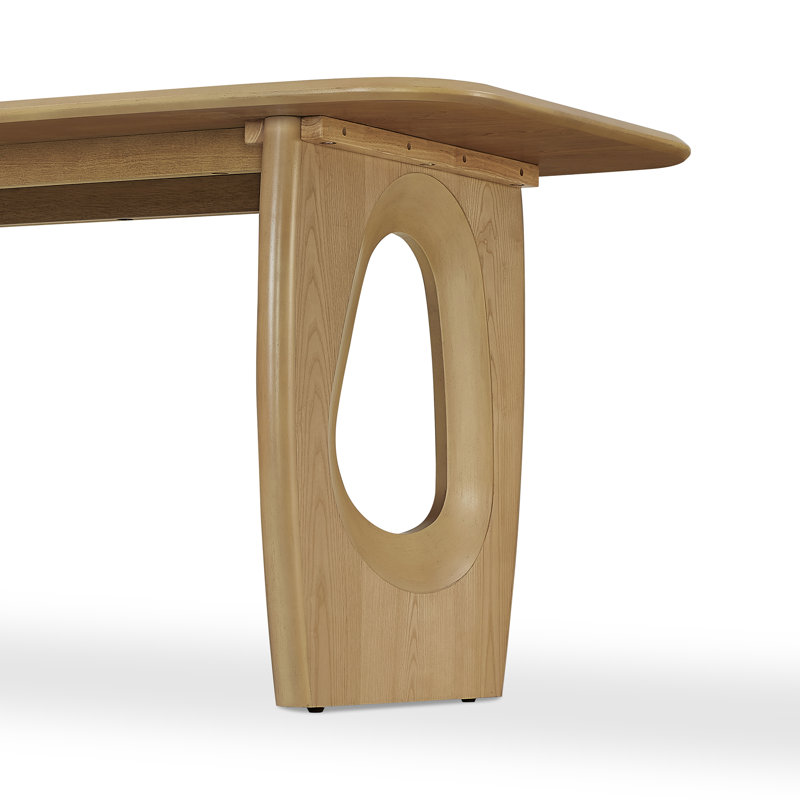 Table de salle à manger 68 "en bois pour 4-6, table de cuisine rectangulaire moderne pour salle à manger, Naturel