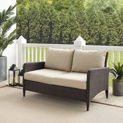 Mosca 51'' Wide Metal Loveseat with Cushions