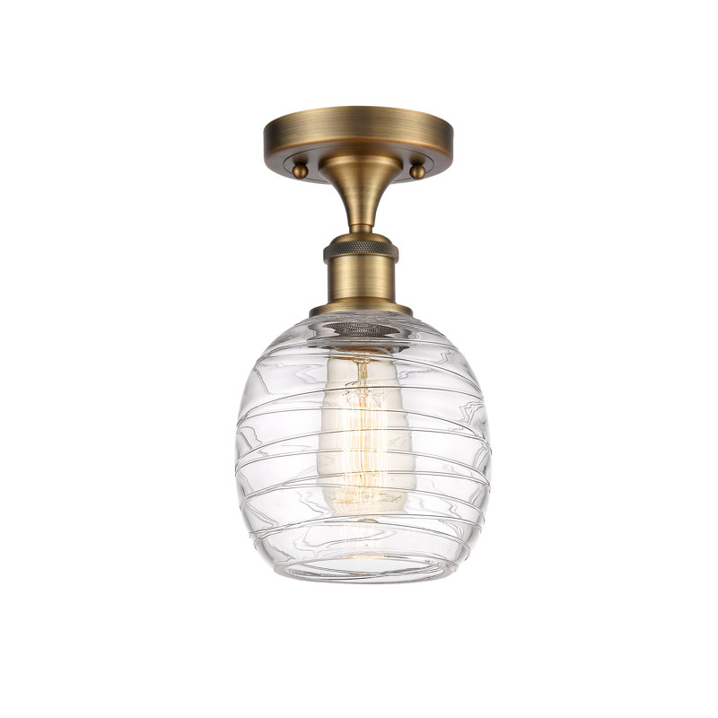 Carlucci Glass Semi Flush Mount, LED, White/Polished Chrome