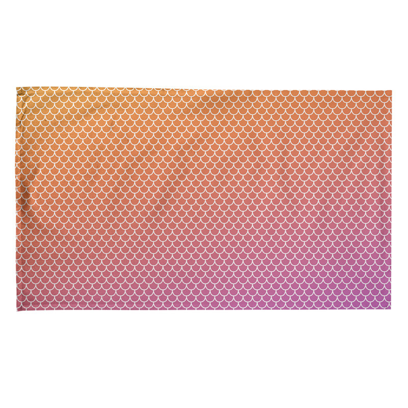 Serviette de thé sirène balances, Polyester sergé, Rose / Orange