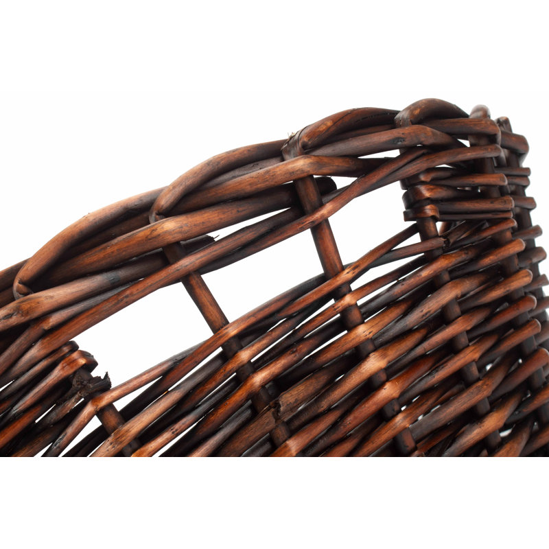 Lily Manor Wicker Oval Tray Basket, 20cm H x 50cm W x 40cm D