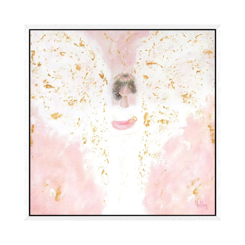 Pink Angel Baby by Ashley Bradley - Print on Canvas, 93.98 cm H x 93.98 cm W, White Framed