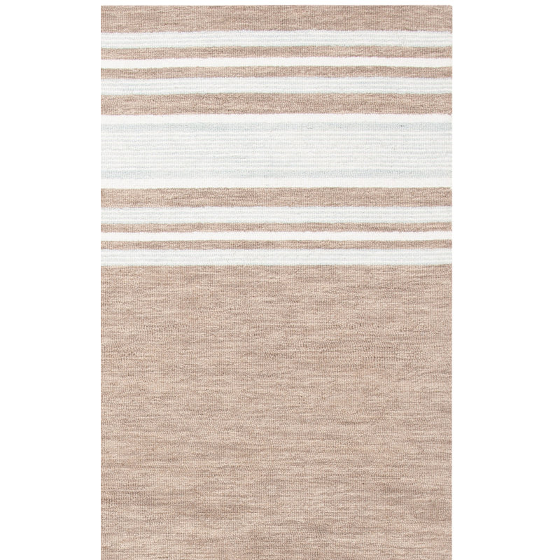 Tapis rayé en laine et coton touffeté à la main Master, Rectangulaire 3 pi x 5 pi
