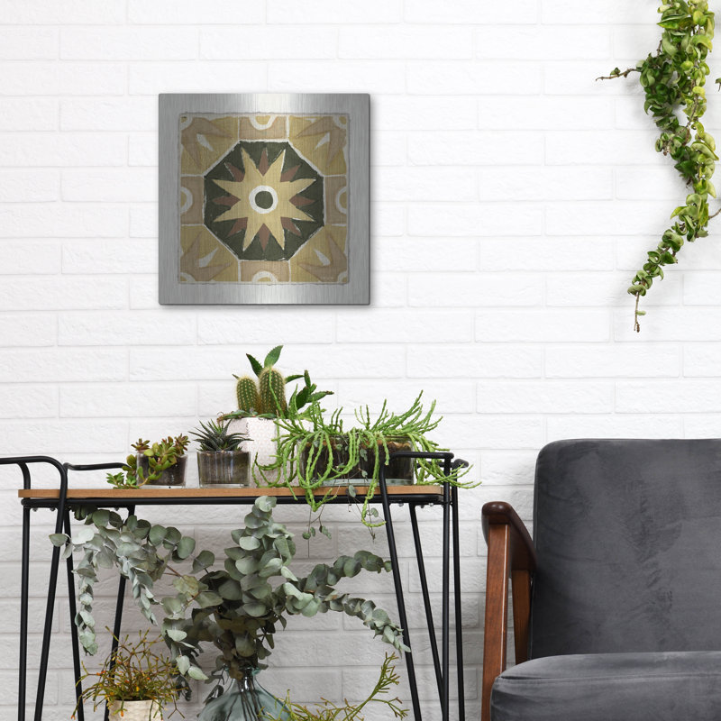 «Luxury Tile Pattern VI» par Stellar Design Studio, art mural en métal Luxe, H 12 po x l 12 po
