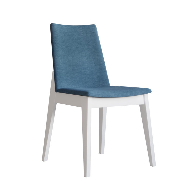 Chaise parsons rembourrée en tissu et lin