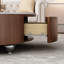 Table basse ronde avec tiroirs
