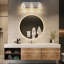 Luminaire de salle de bain en nickel brossé (3 lumières, 17 pouces), (3000K / 4000K / 6000K, intensité variable) Luminaire de salle de bain à DEL, applique murale moderne sur miroir avec abat-jour en verre transparent-285548349-282904082