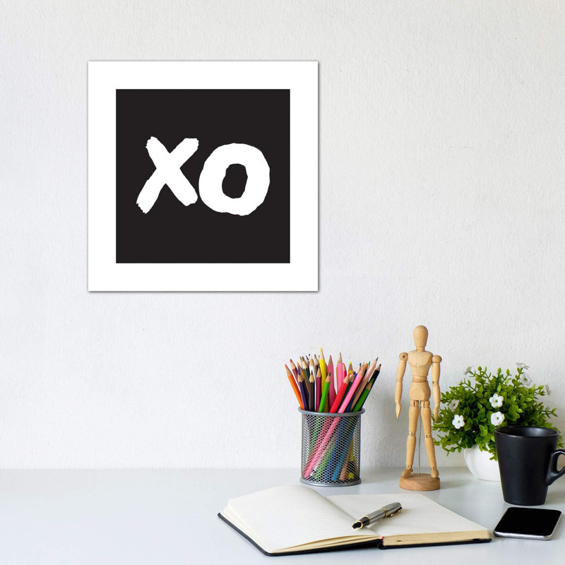 Xo Black Box - impression d'art graphique, H 12 po x l 12 po x P 0,75 po, Toile tendue, Pas de tapis