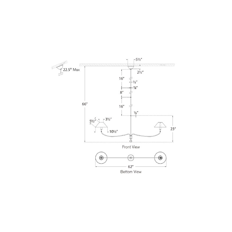 Griffin 2 - Light Chandelier, Polished Nickel