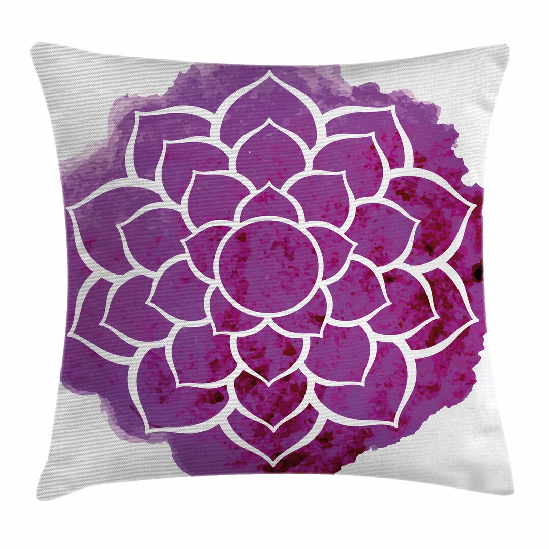 Kissenbezug, Meditation Boho, lila Mandala, Fuchsia Weiß