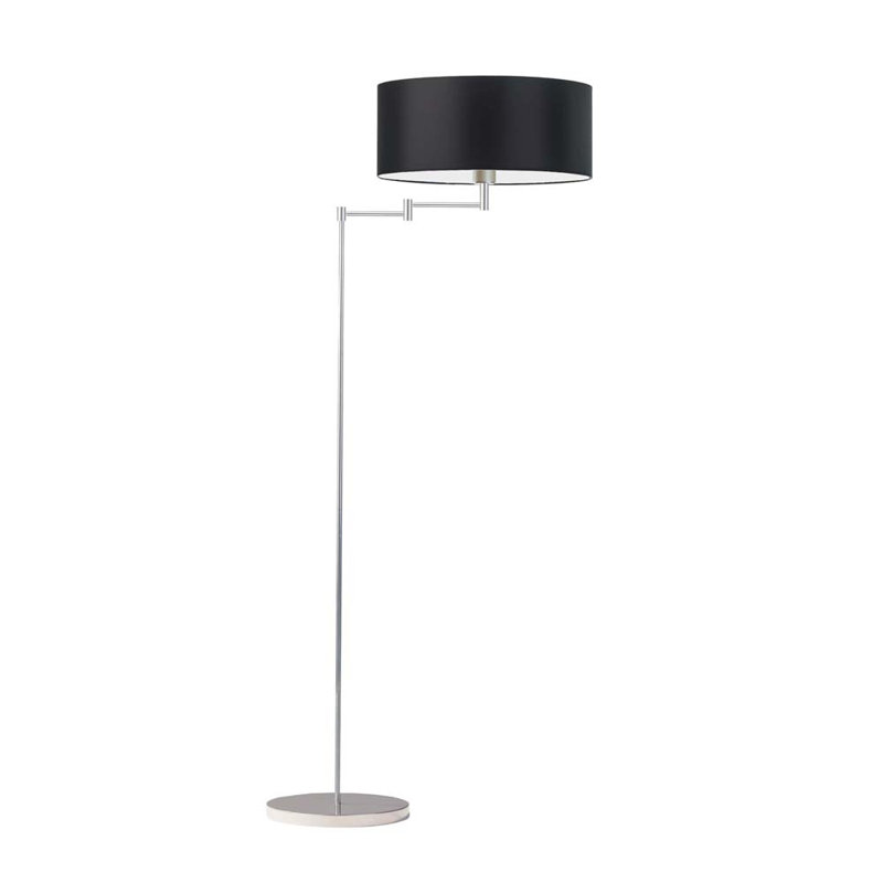 Korin 155cm Swing Arm Floor Lamp, Silver, Black