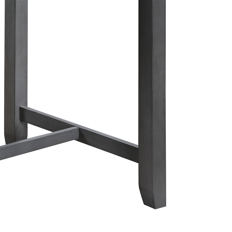 Graham 36" Grey Finish Small Space Counter Height Dining Table With Usb Charging Ports And Shelves (Only Tables, No Chairs)