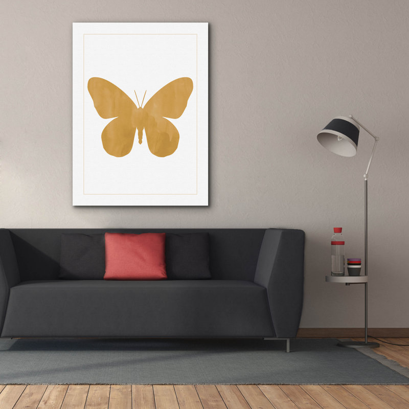 «Gold Butterfly» par Erin Clark, art mural sur toile, 26 po x 34 po, H 54 po x l 40 po