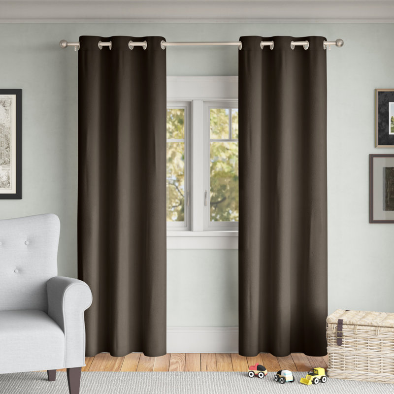 Paire de rideaux obscurcissant avec œillets Isak, l 40 po x L 84 po, Brun