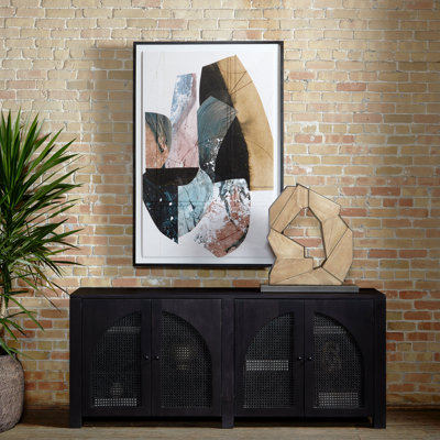 Buffet en bois massif de manguier de 78 po de largeur Silfa