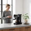 Machine à espresso verticale 20Bar Slim avec mousseur à lait professionnel, chauffe-tasses et réservoir amovible de 43 oz | Acier inoxydable noir | Idée de cadeau
