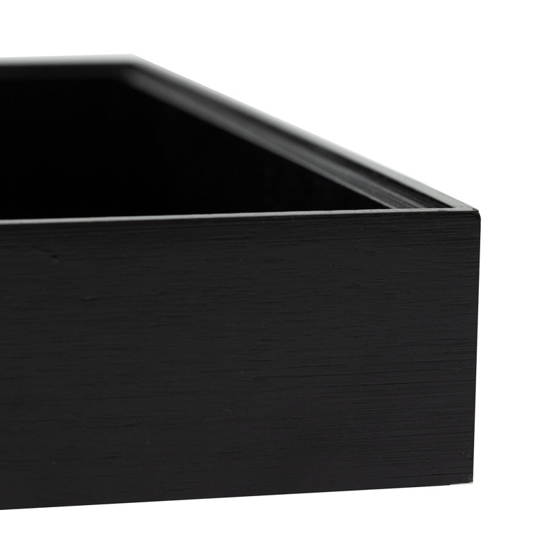 Organisateurs rectangulaires empilables en bambou noir - ensemble / 4
