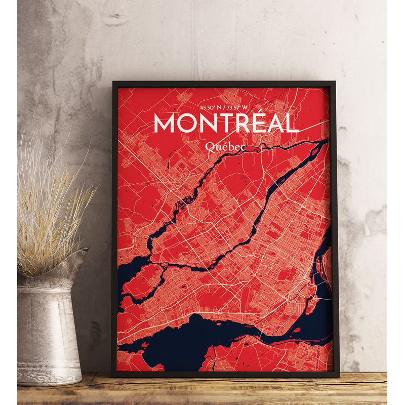 Montreal City Map - No Frame Print, 61cm H x 46cm W