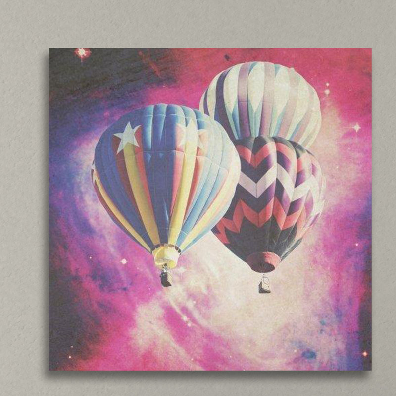 Balloons in Space 1 Piece Wrapped Canvas Wall Art, 61cm H x 61cm W x 4cm D