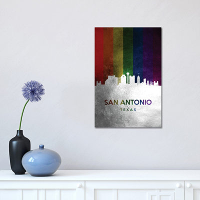 San Antonio Texas Spectrum Skyline 1 Piece Wrapped Canvas Wall Art