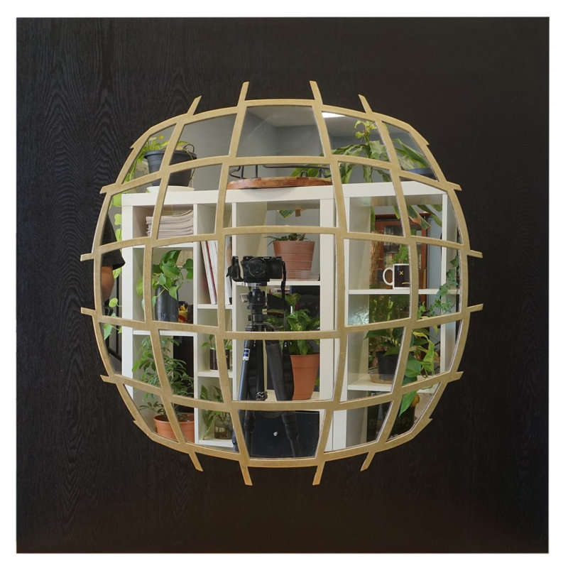 Décoration murale boîte en miroir globe Shadow