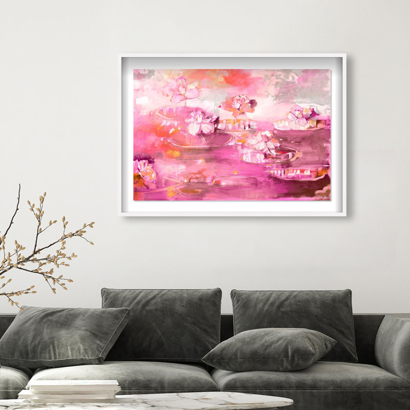 Oliver Gal Michaela Nessim - Through the Pink Sunrise Wide Floral & Botanical - Luxury Shadowbox Framed Wall Art