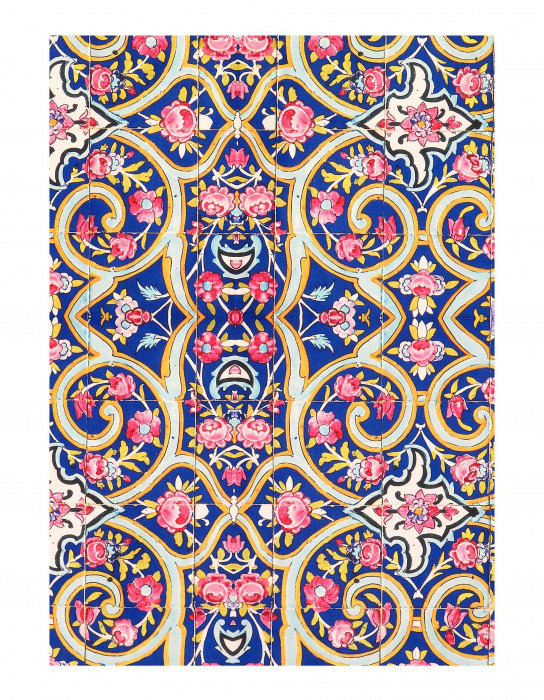 Vintage tile design Velvet table cloth 3' X 3'