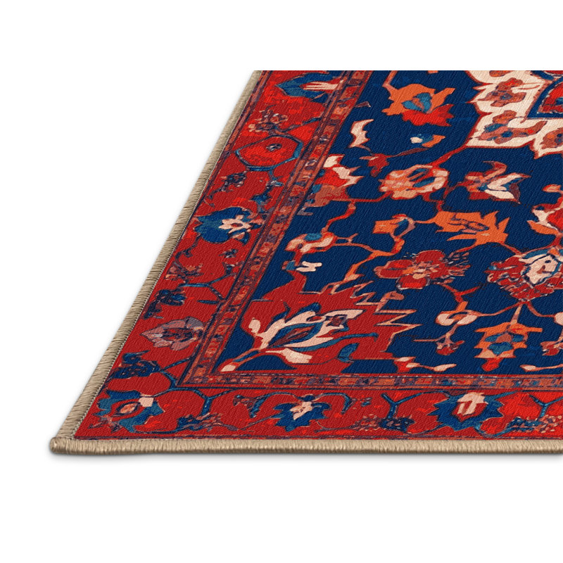 Tapis brun Tabriz lavable à la machine, Rectangulaire 3 pi x 5 pi