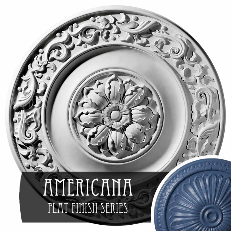 Endurathane Milan Ceiling Medallion, 47 5/8"OD x 2 3/4"P, Hand-Painted Americana Finish, Americana