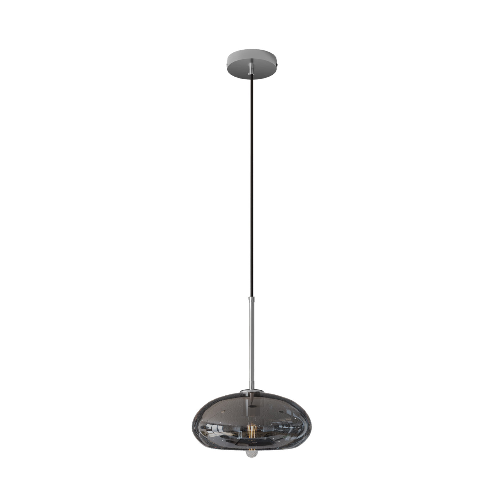 Eathen Single Light Glass Pendant, Silver Gray
