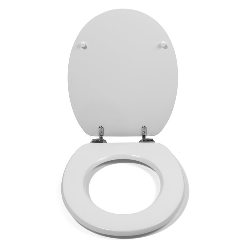 Flexi-Fix Round Hard Toilet Seat, White/Pink
