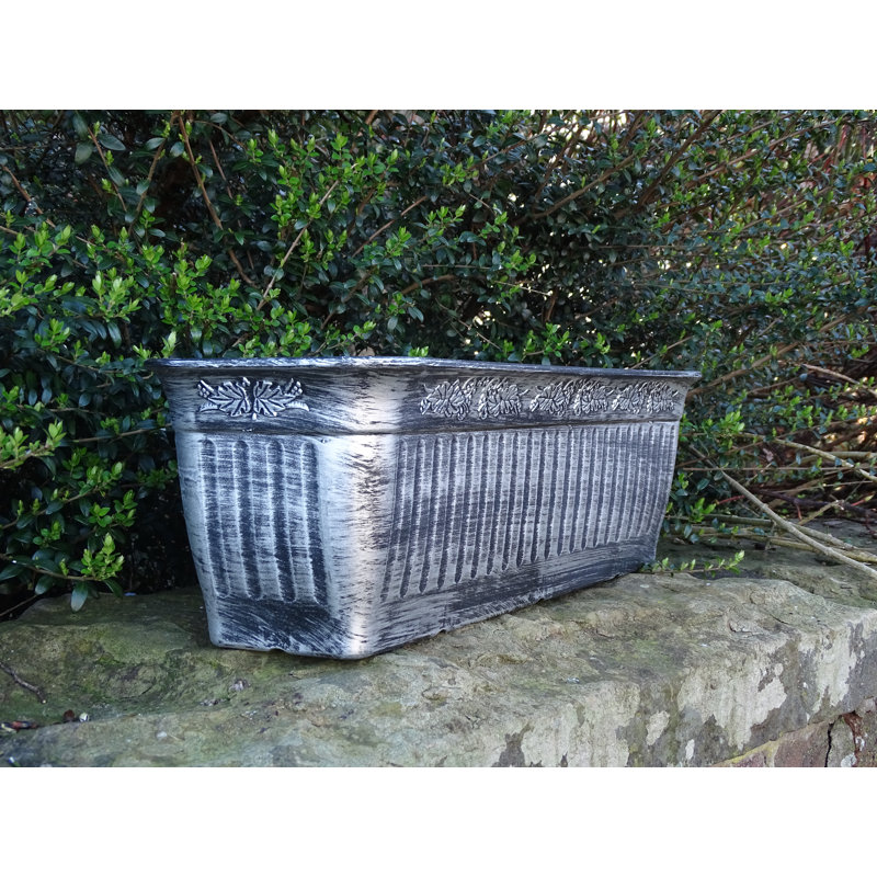 Yasmine Planter Box, Antique Silver, 17 cm H x 59 cm W x 19 cm D