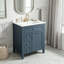 Meuble-lavabo de 24 po avec lavabo, lavabo en céramique, armoire de salle de bain avec 1 tiroir coulissant et 2 tiroirs de rangement coulissants, porte à fermeture en douceur avec support de rangement, pieds en bois massif, un paquet-556484513