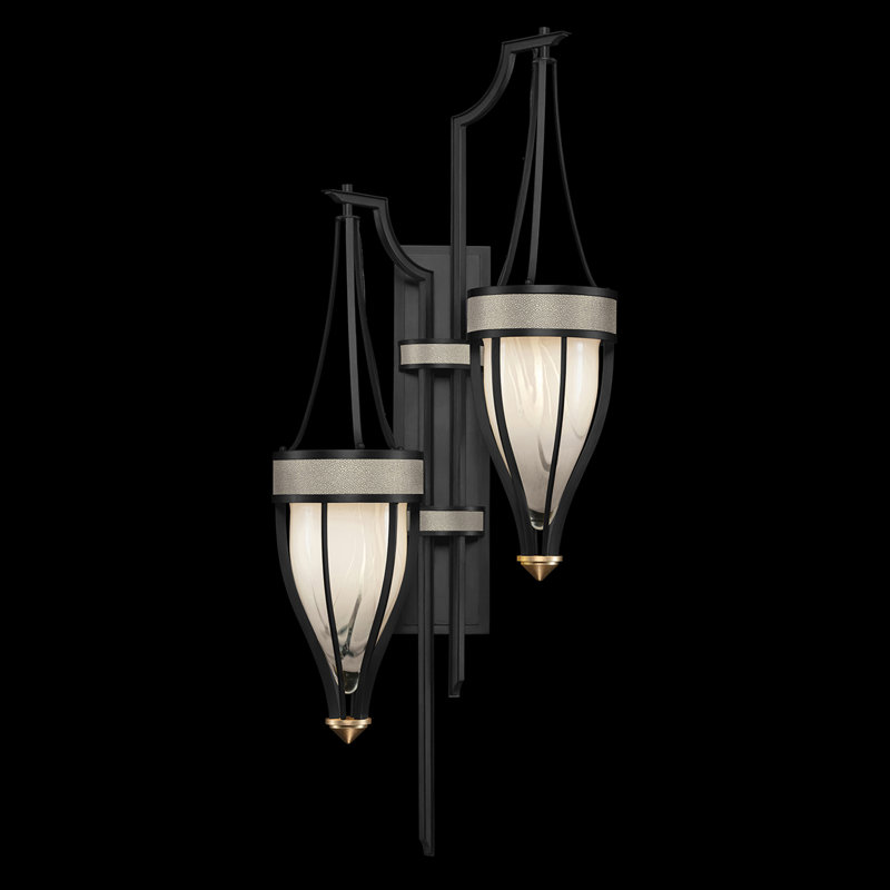Mirage 2 - Light Armed Sconce, Standard Black Iron/Brass, Coco