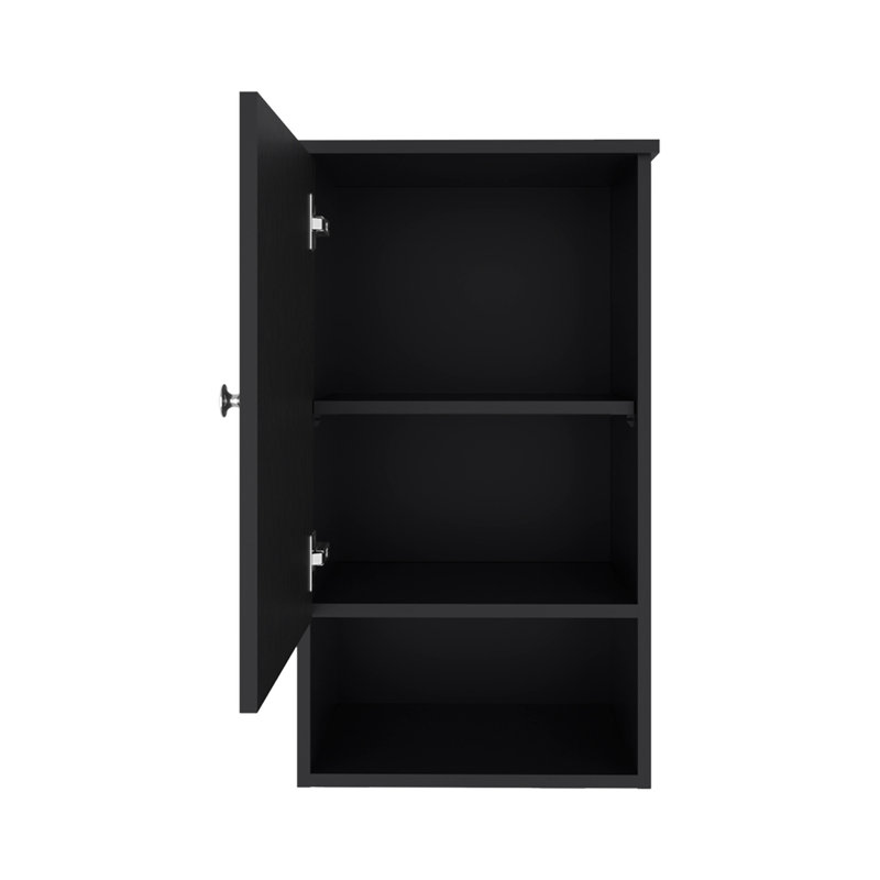 Pharmacie H 28,6 po, avec 1 porte et 3 tablettes, noir, Noir