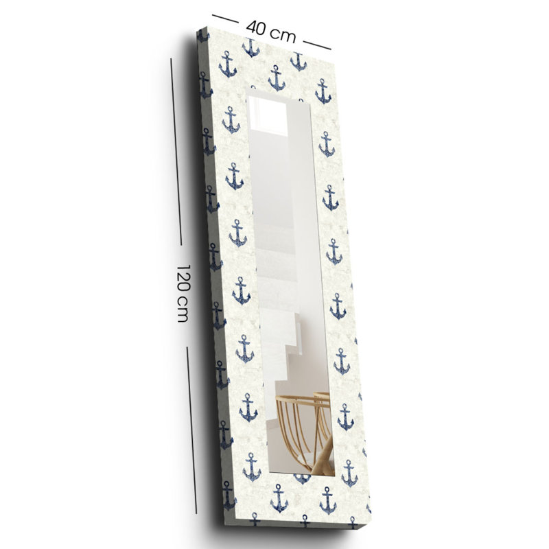 Élégant miroir décoratif avec cadre en bois, 15,7 x 47,2 pouces | 100% toile sur panneau de fibres à densité moyenne, épaisseur: 0,12 pouce | Taille réelle du miroir: 7,9 po x 39,4 po | Décoration murale élégante pour le salon, la chambre à coucher et le vestibule