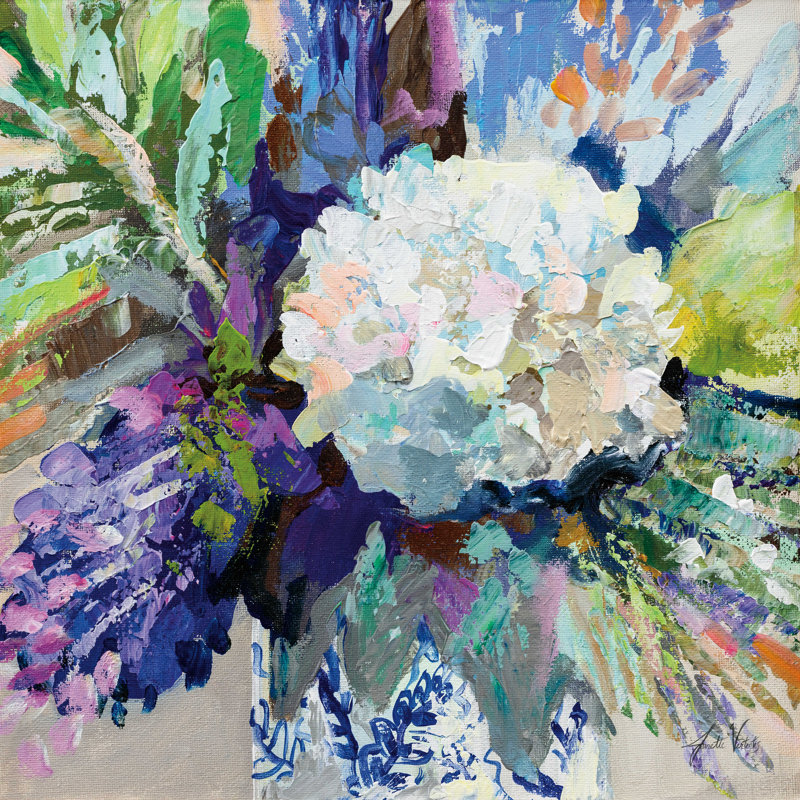 " Hydrangea Chinoiserie I ", 12" H x 12" W  