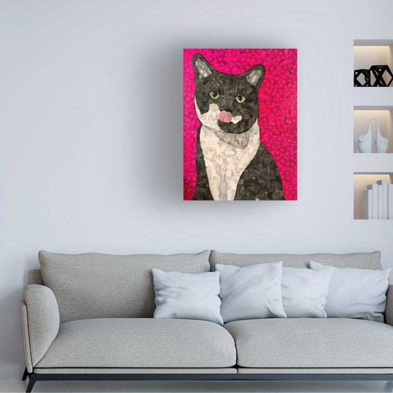 Art sur toile, bol rose, H 19 po x l 14 po