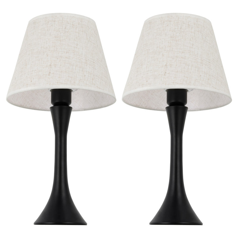 Lampes de chevet de 17 po de hauteur avec cadre en métal noir