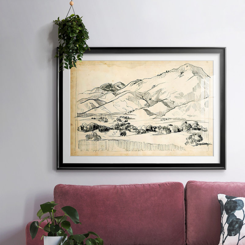 «Mountain S Croquis I», impression sur papier, H 15 po x l 21 po x P 1,5 po, Noir
