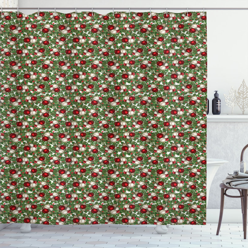 Shower Curtain with Hooks Included, 70" H x 69" W