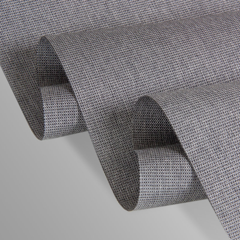 Woven Gray 8-Panel Double Rail White Panel Track Extendable 130"-175"W x 94"H, Panel width 23.5"