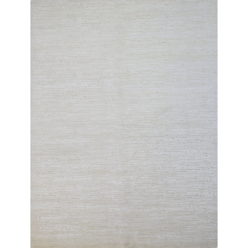 Tapis blanc et crème noué à la main de haute qualité, Rectangle 6 pi x 9 pi